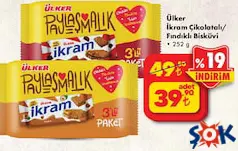 ÜLKER İKRAM ÇİKOLATALI/FINDIKLI BİSKÜVİ